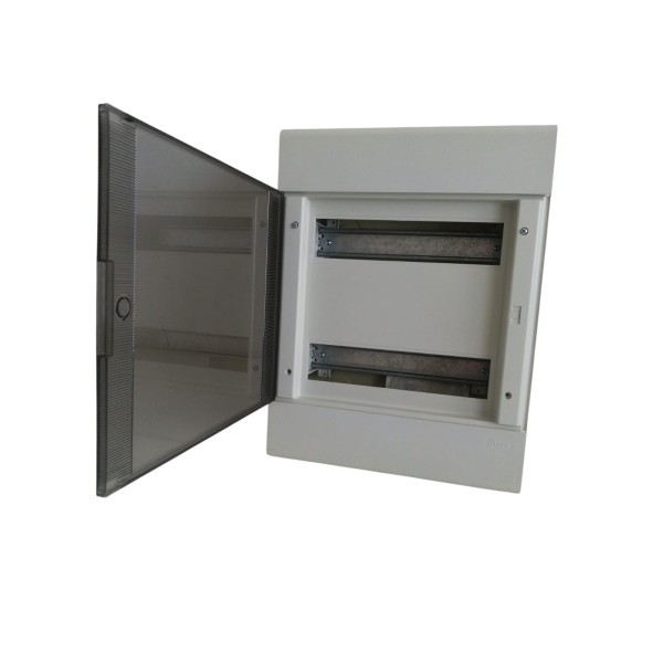 Abb 12064 flush-mounted switchboard with 24-module smoked door